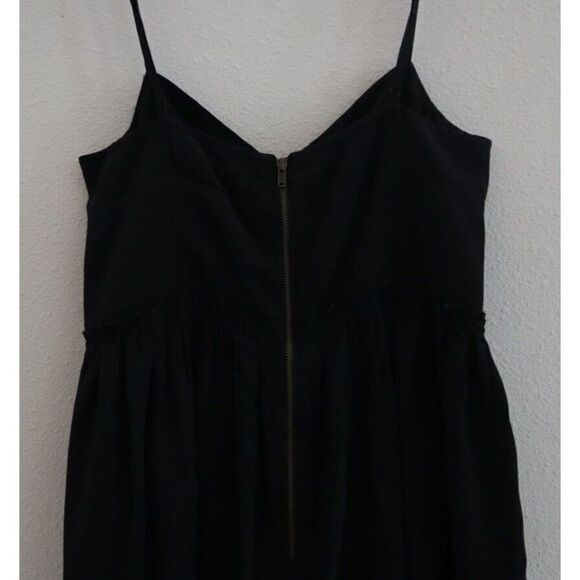 Wilfred Aritzia Women's Sz 0 Black Silk Spaghetti Strap Back Zip Mini Dress $98 - Picture 5 of 10